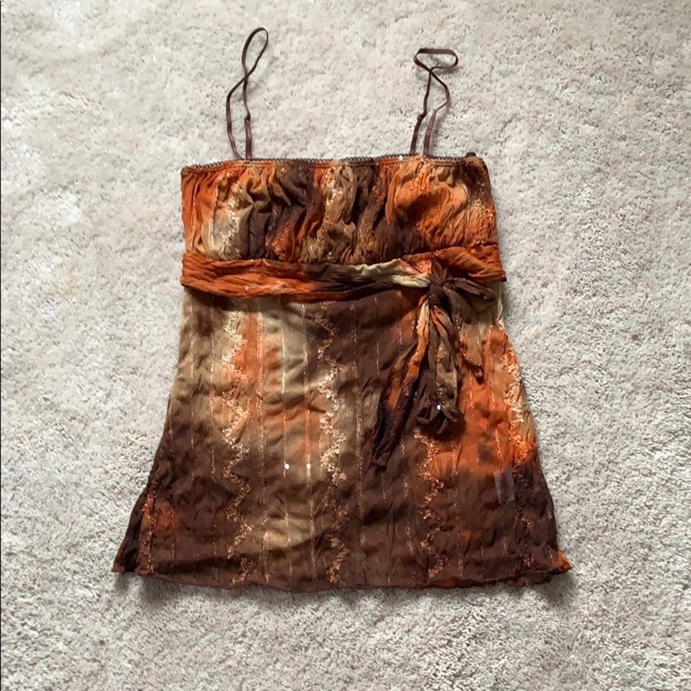 Sheer brown/orange cami/tank